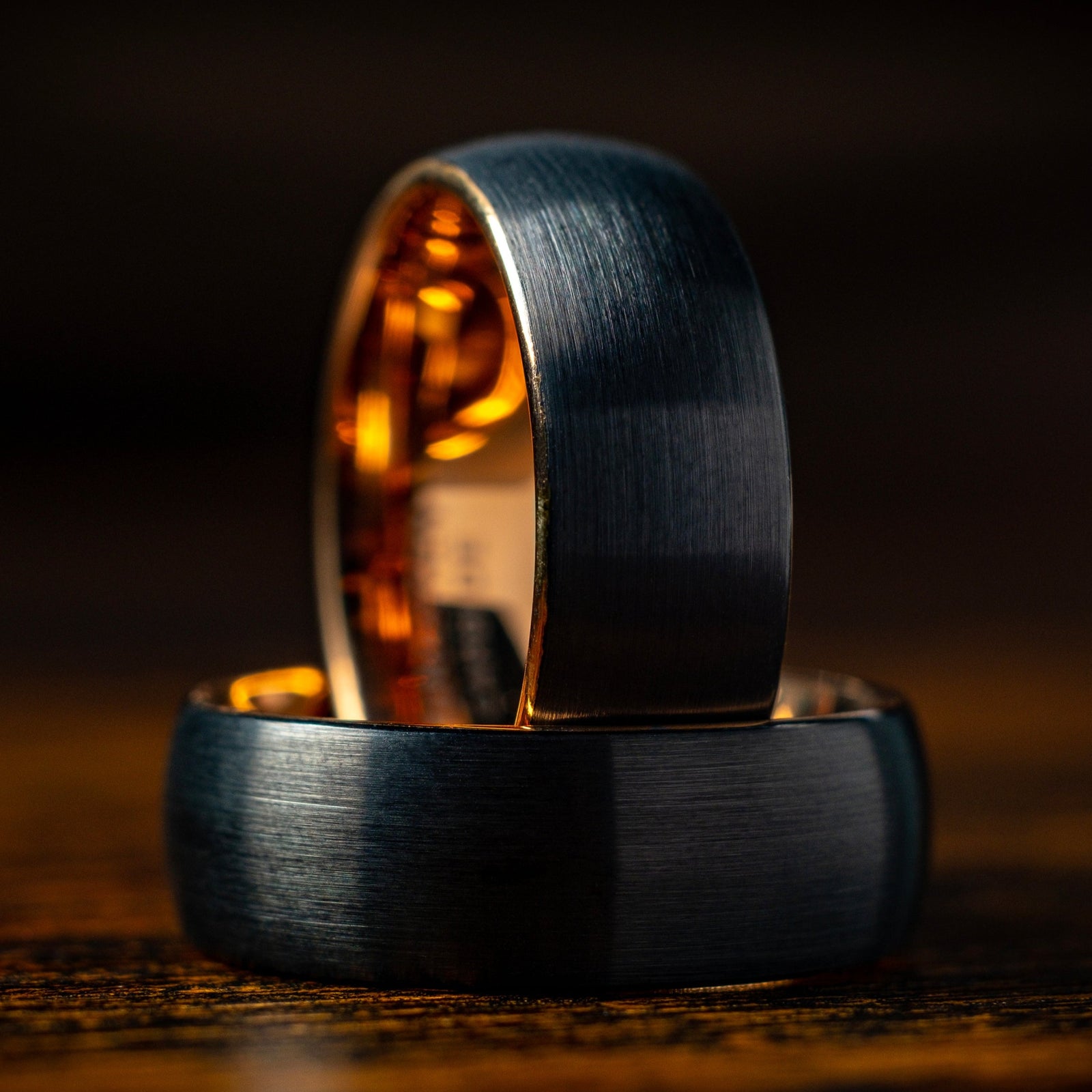 Rose Gold X Black Tungsten Ring