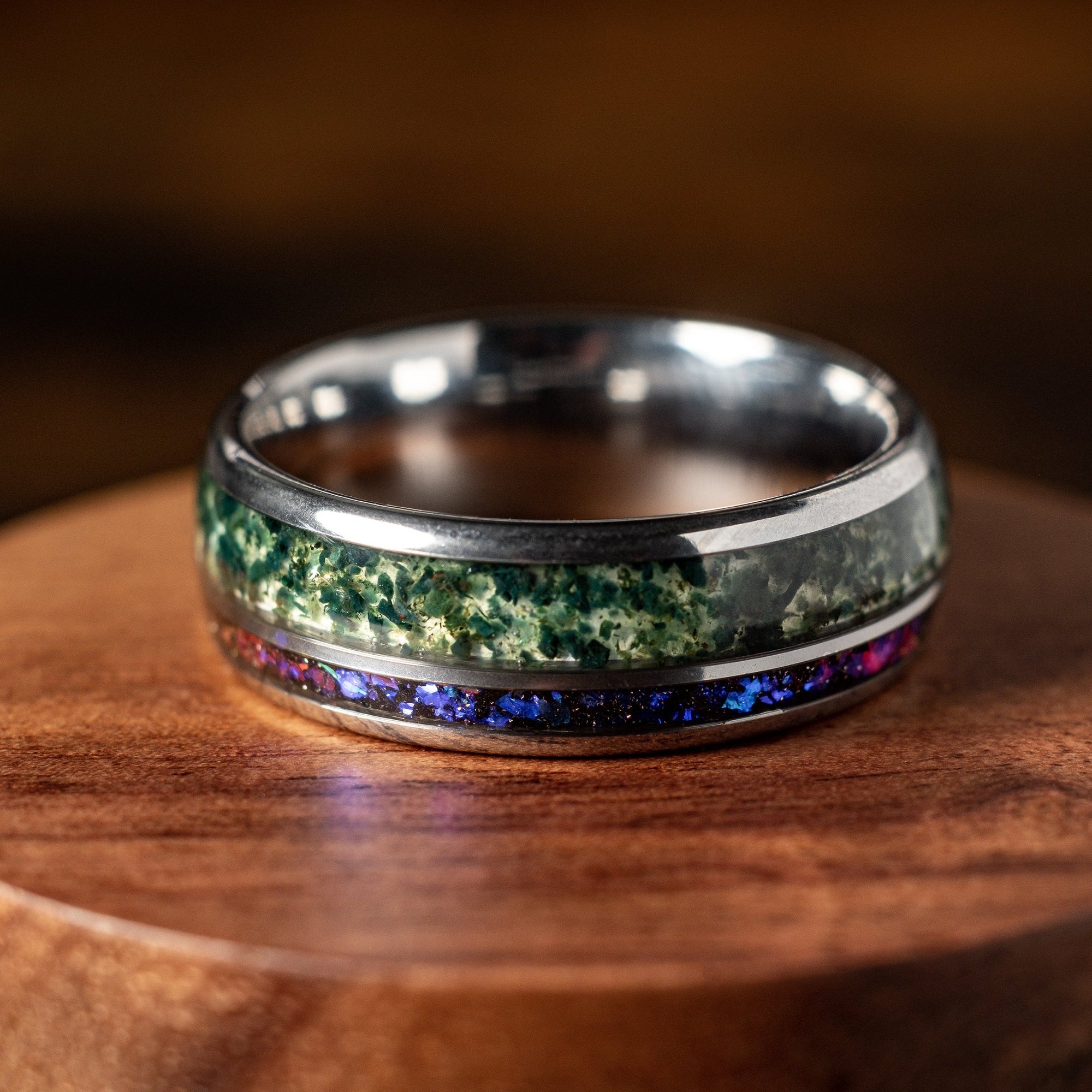 MOSS AGATE SILVER RING