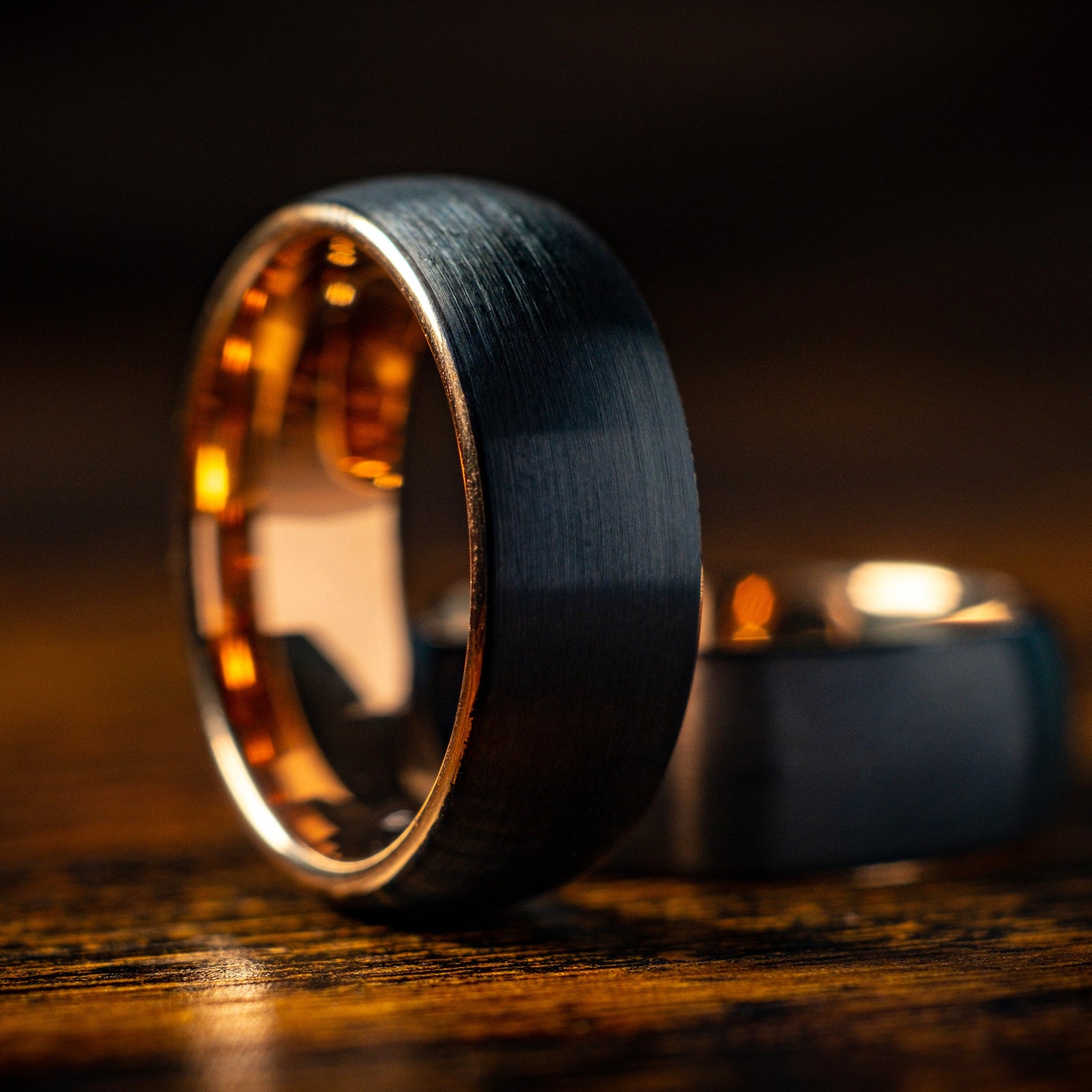 Rose Gold X Black Tungsten Ring