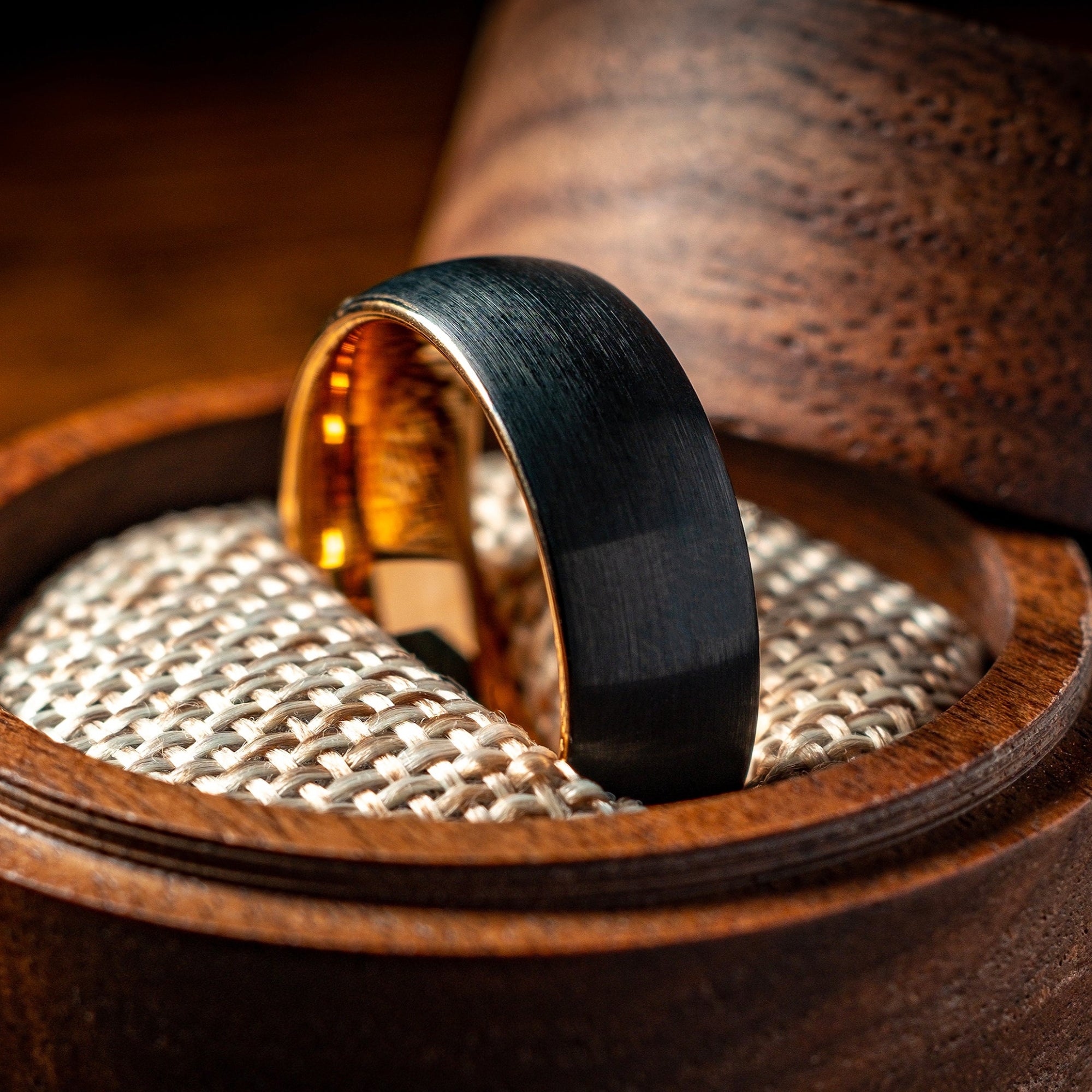 Rose Gold X Black Tungsten Ring