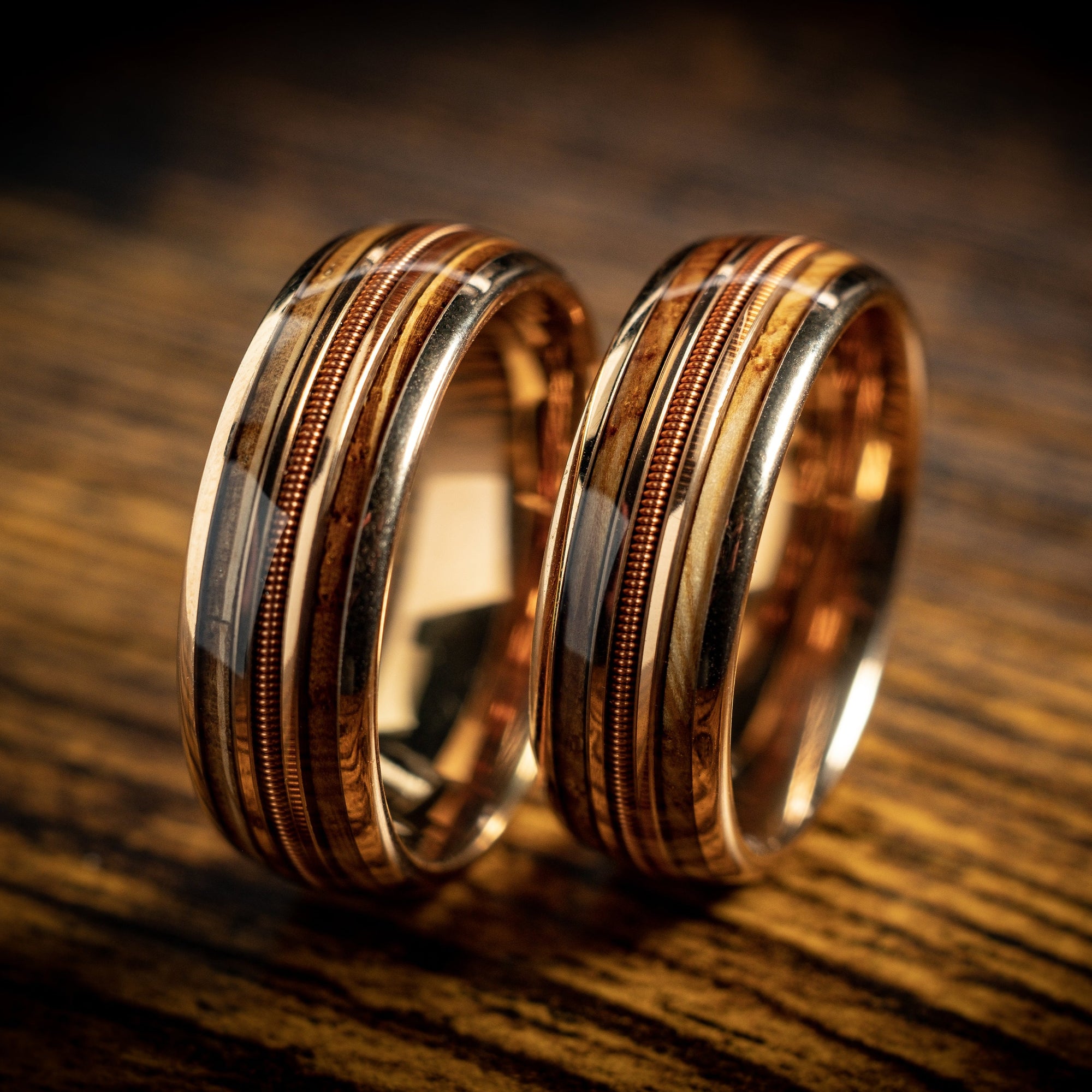 rose gold guitar string ring